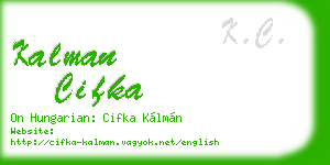 kalman cifka business card
